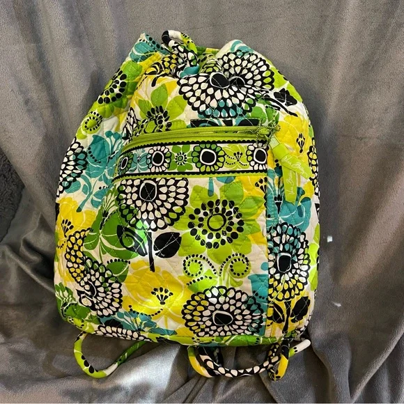 Vera Bradley Drawstring Backpack yellow Vera Bradley Retired Rare Yellow Hope Draw String Backpack  main image 4